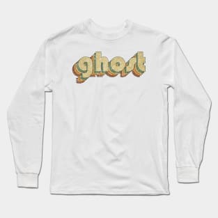 Ghost // Vintage Rainbow Typography Style // 70s Long Sleeve T-Shirt